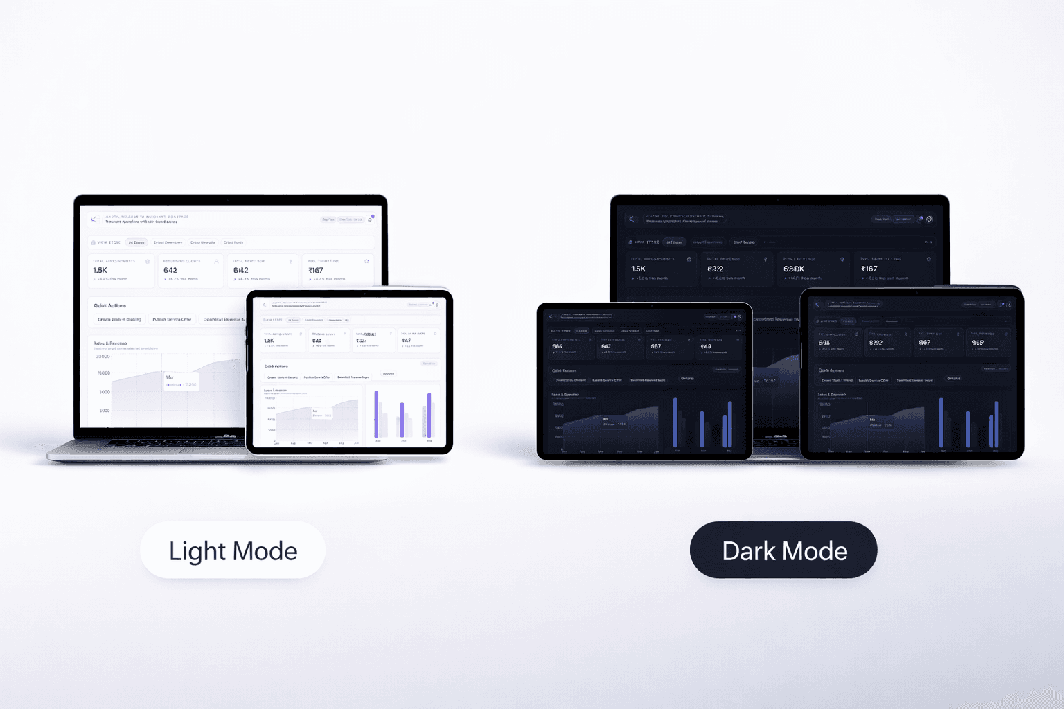 Vizzit salon management platform — dashboard overview
